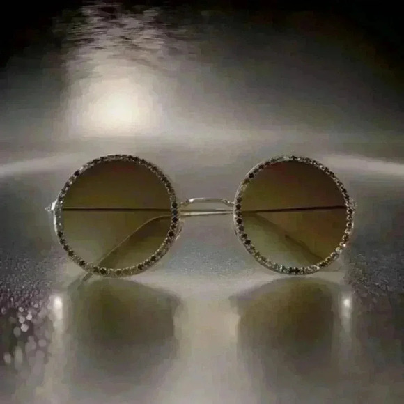 Round Rhinestone Kids Sunglasses - Picture 1 of 3